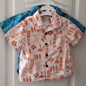 2 Hawaiian Print Button- Up Shirts